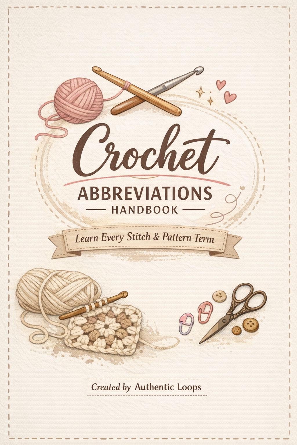 Crochet Abbreviations Handbook: Beginner-Friendly Guide (Instant Download)
