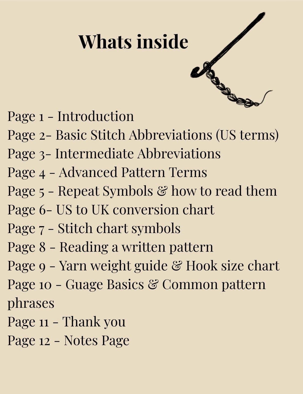 Crochet Abbreviations Handbook: Beginner-Friendly Guide (Instant Download)