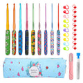 Floral Crochet Hook Set With Storage Pouch