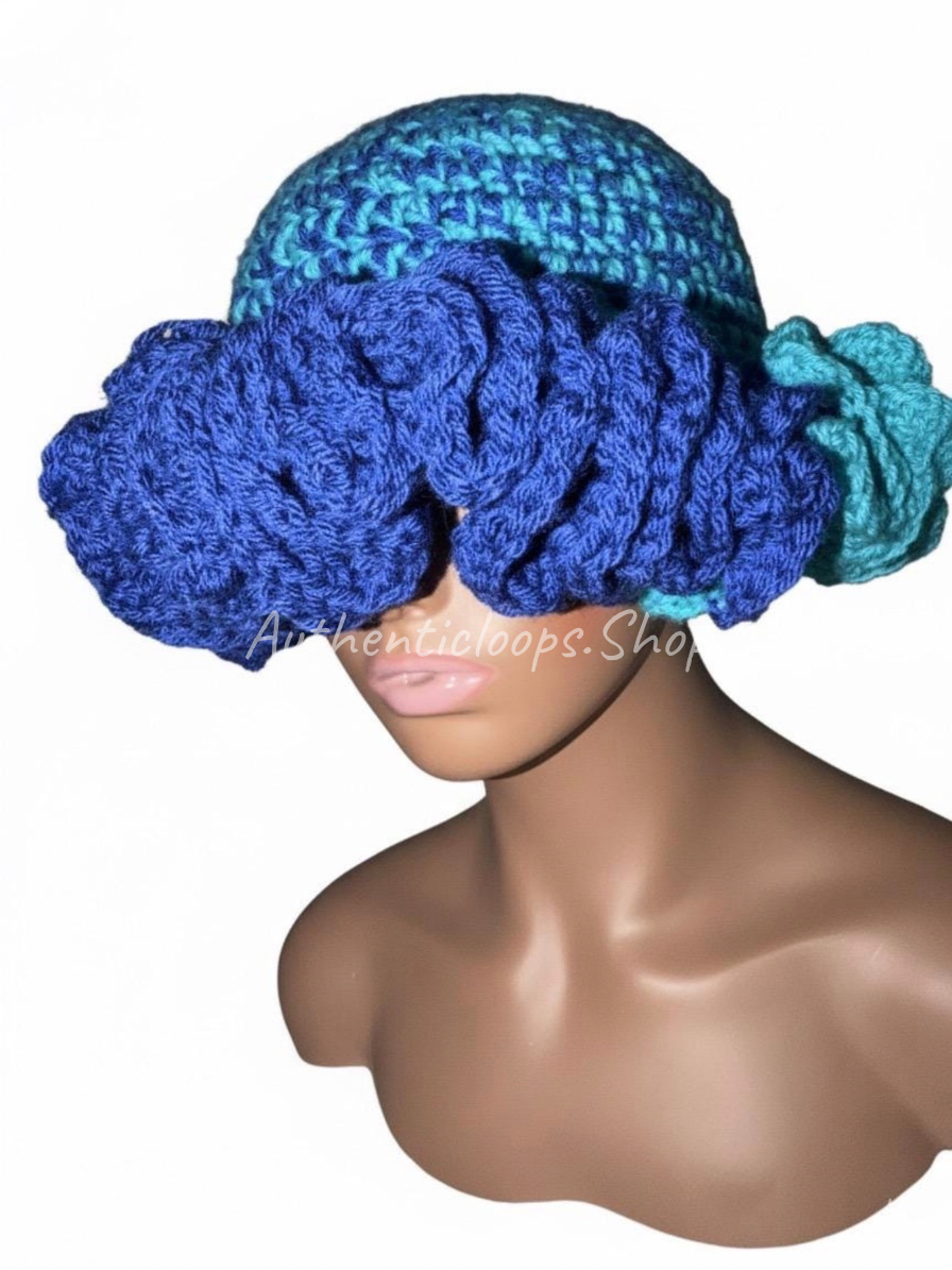 Crochet Ruffle Hat Pattern PDF – Double Yarn Digital Download. Beginner Friendly