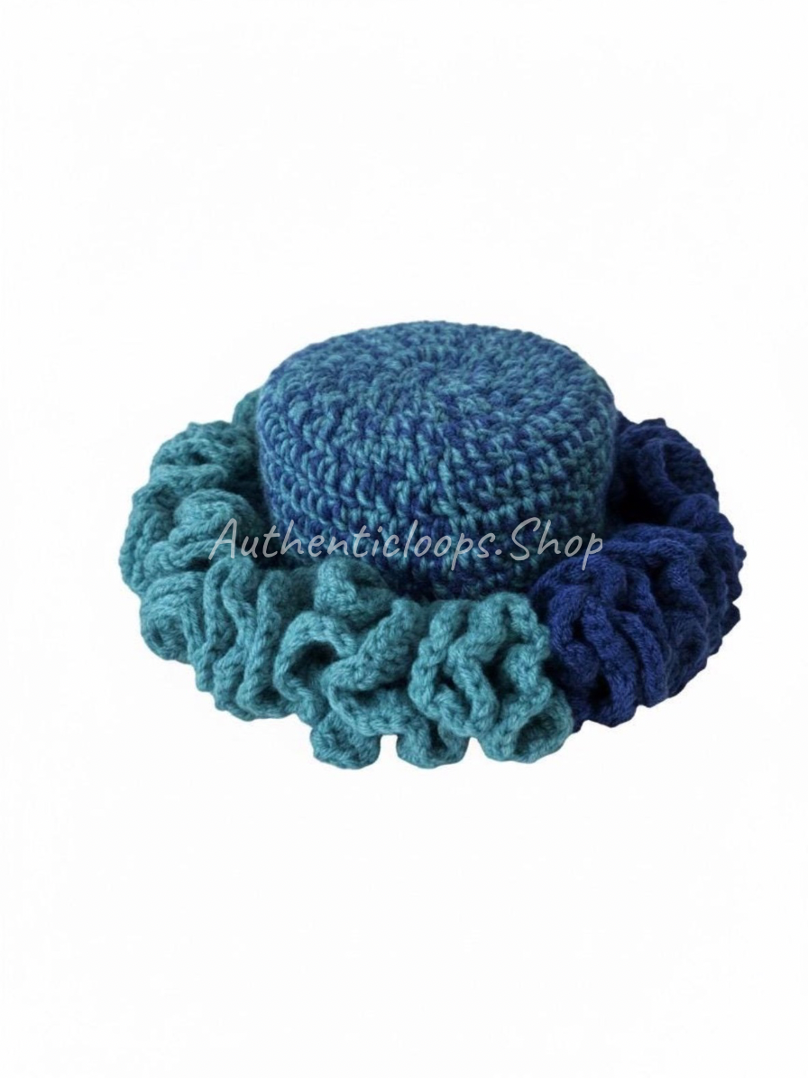 Crochet Ruffle Hat Pattern PDF – Double Yarn Digital Download. Beginner Friendly