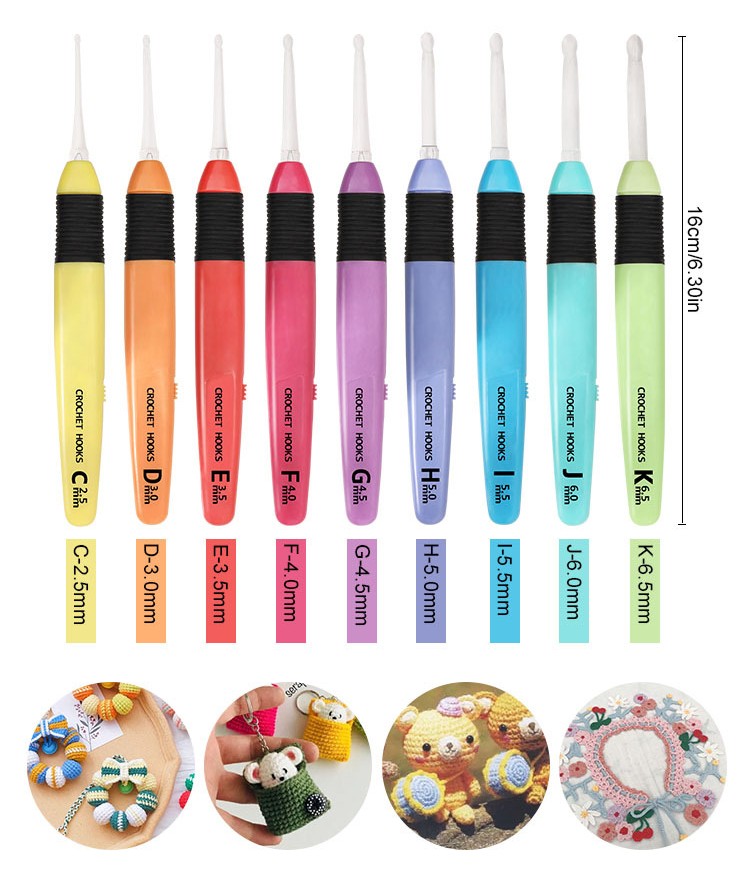 LED Luminous Crochet Hook Set