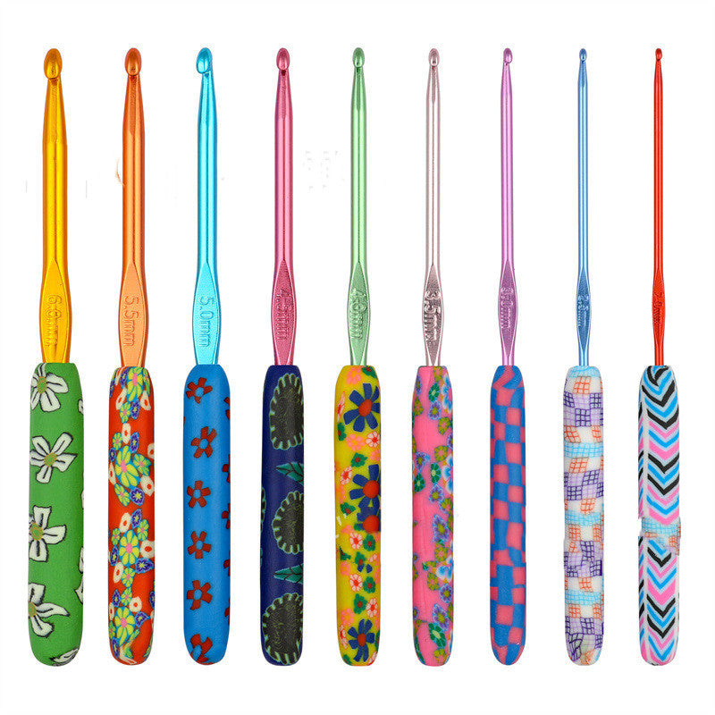 Floral Crochet Hook Set With Storage Pouch